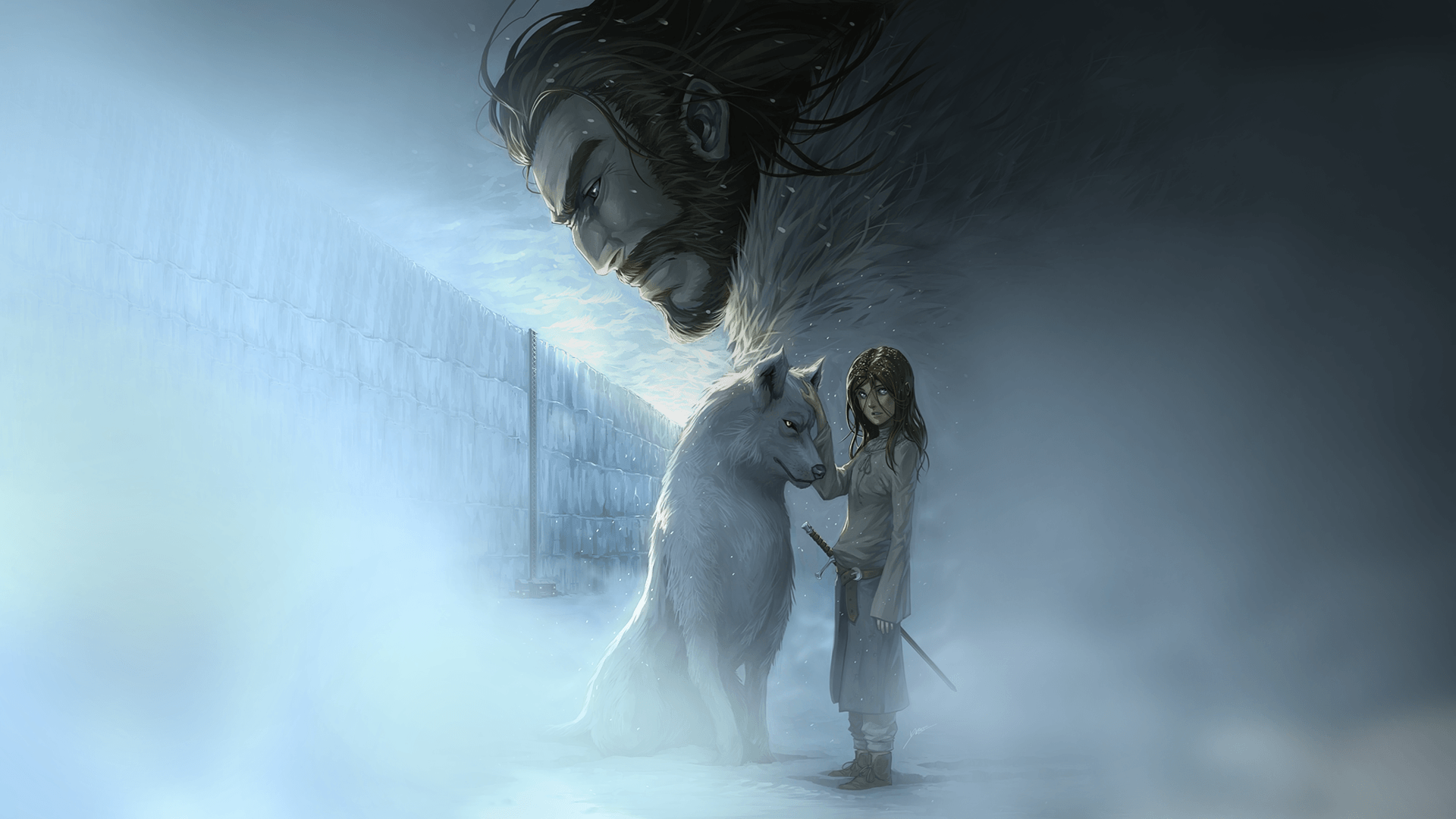 Game of Thrones Song of Ice and Fire The Wall Stark Direworf Wolf