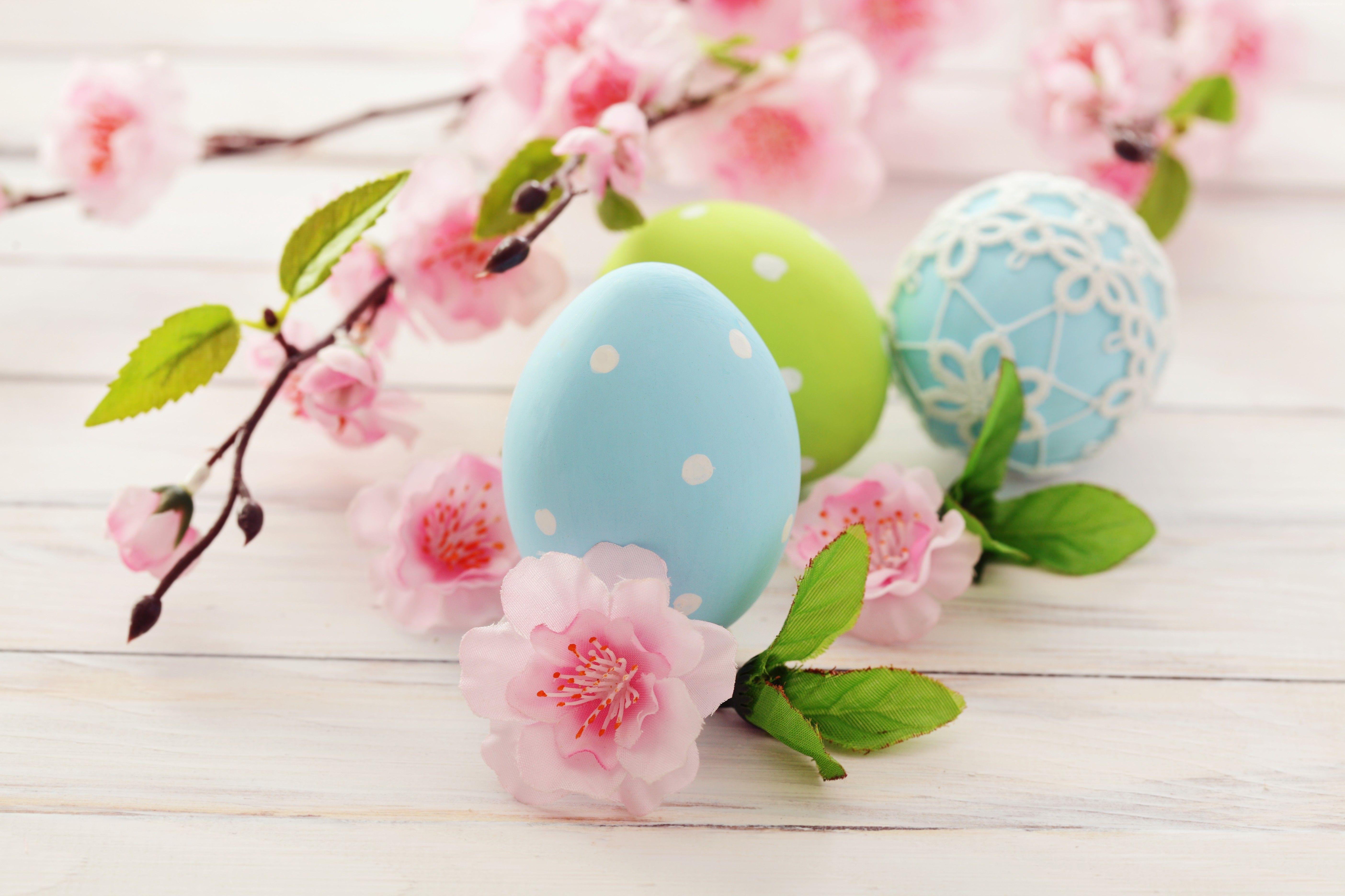 Wallpaper Easter eggs, Flowers, 5K, Celebrations