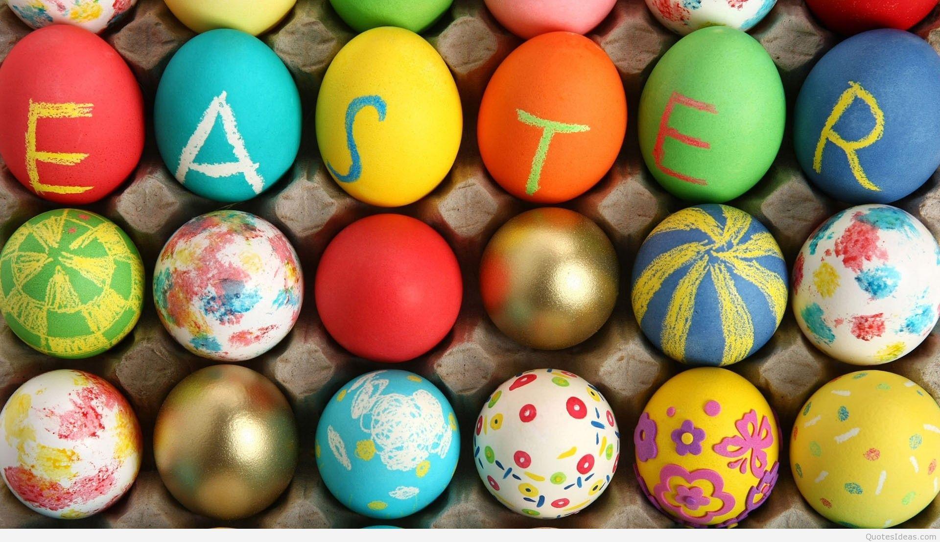 Happy easter wallpaper with eggs