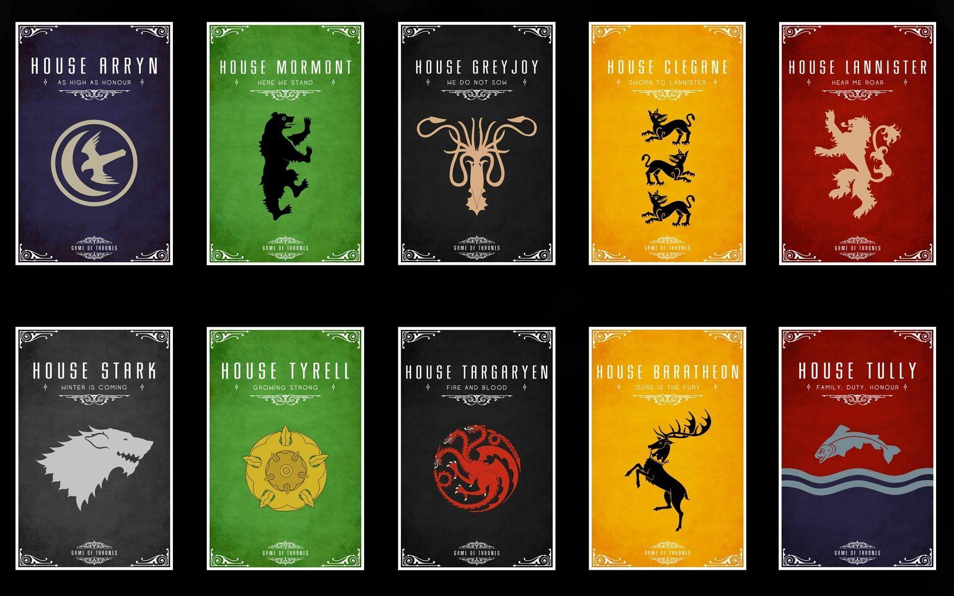 Game of Thrones houses illustration HD wallpaper