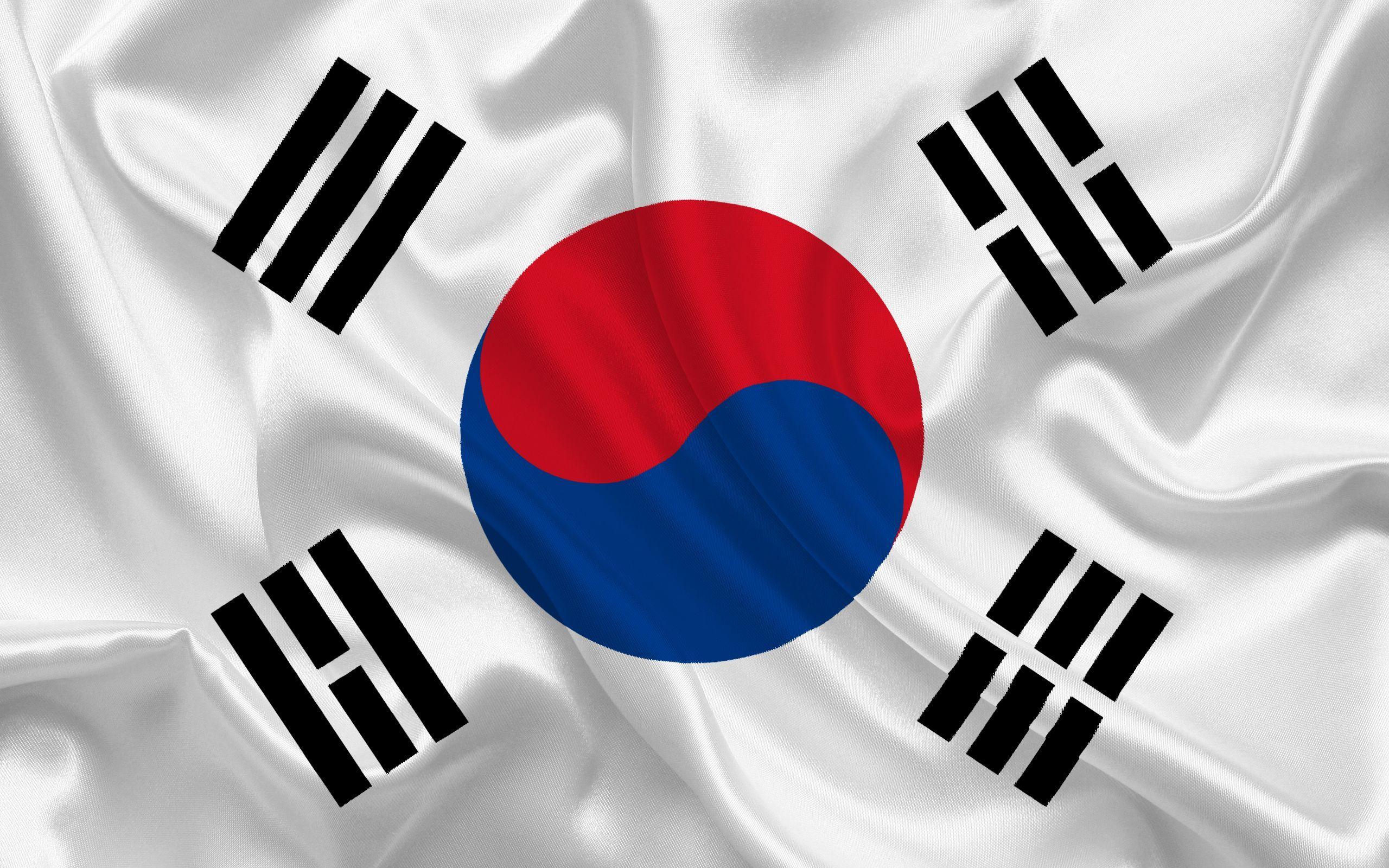Download wallpaper South Korean flag, Asia, South Korea, silk flag