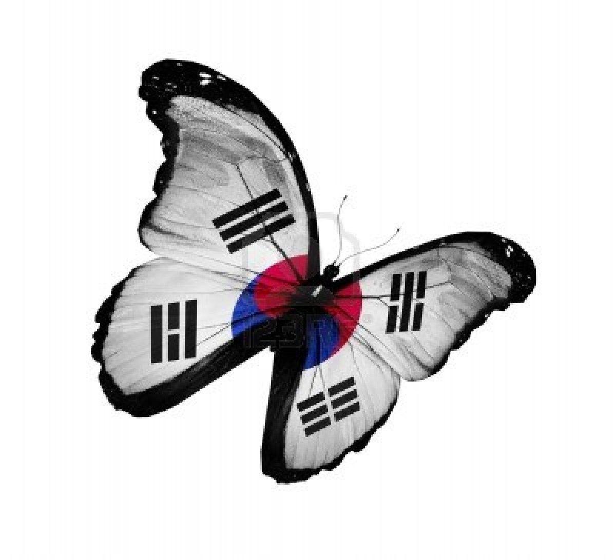 Butterflies Butterfly Korea High Flying Isolated South White Flag
