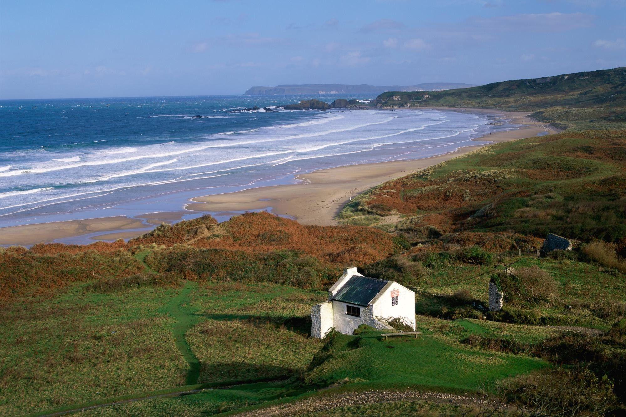 Beautiful Nature Scene of White Park Bay in Ireland Island in Europe