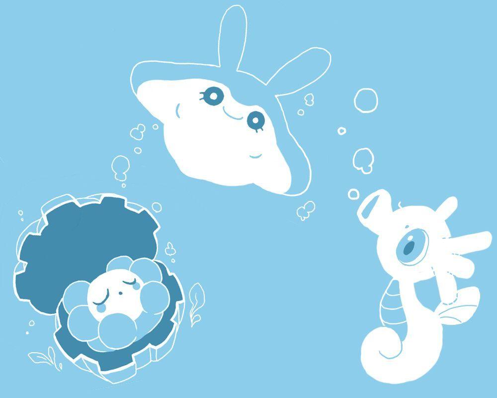 Clampearl, Mantyke, Horsea. mantyke and mantine. Pokémon