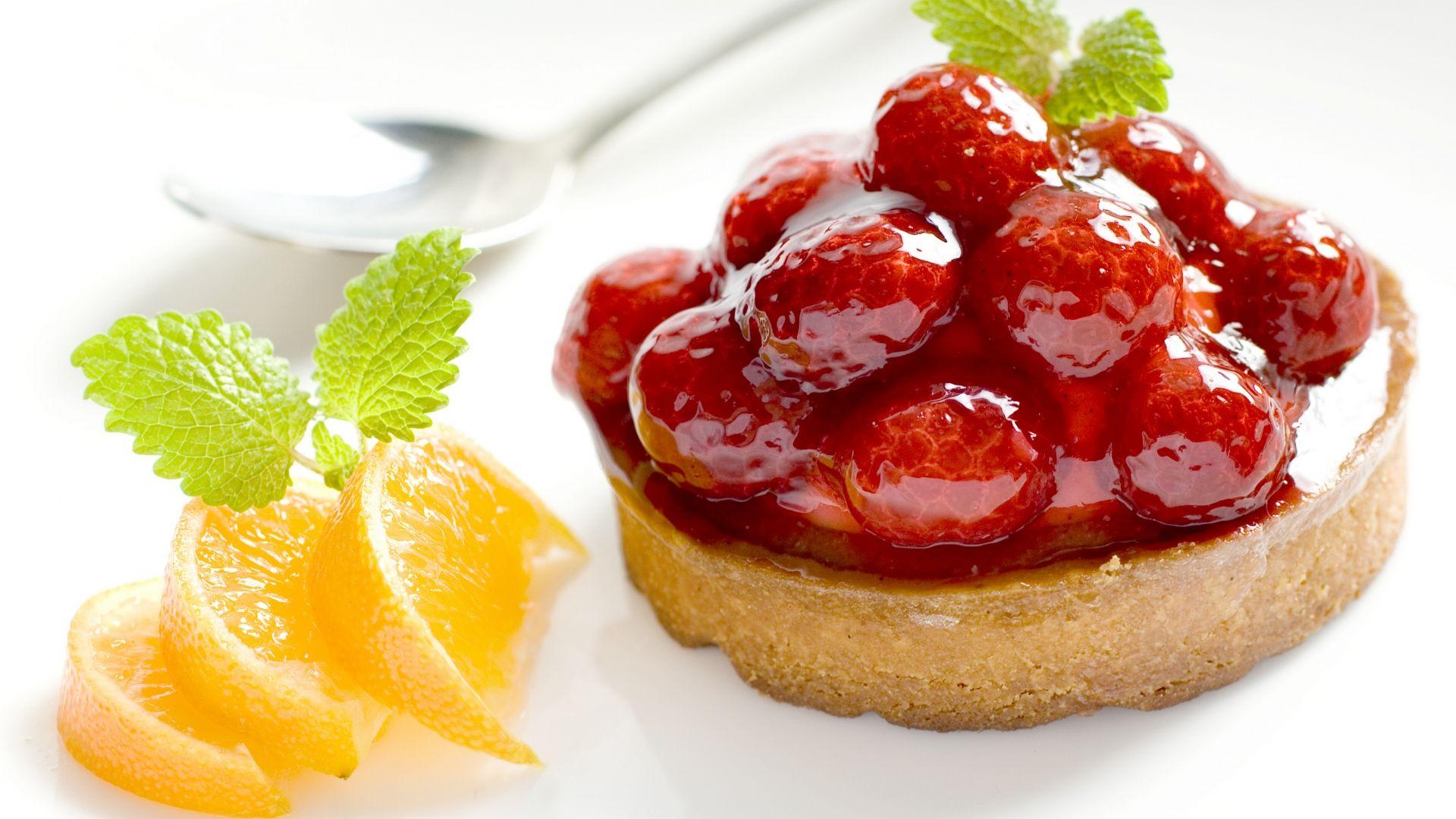Download Wallpaper 1920x1080 cake, raspberry, jam, sweet, dessert