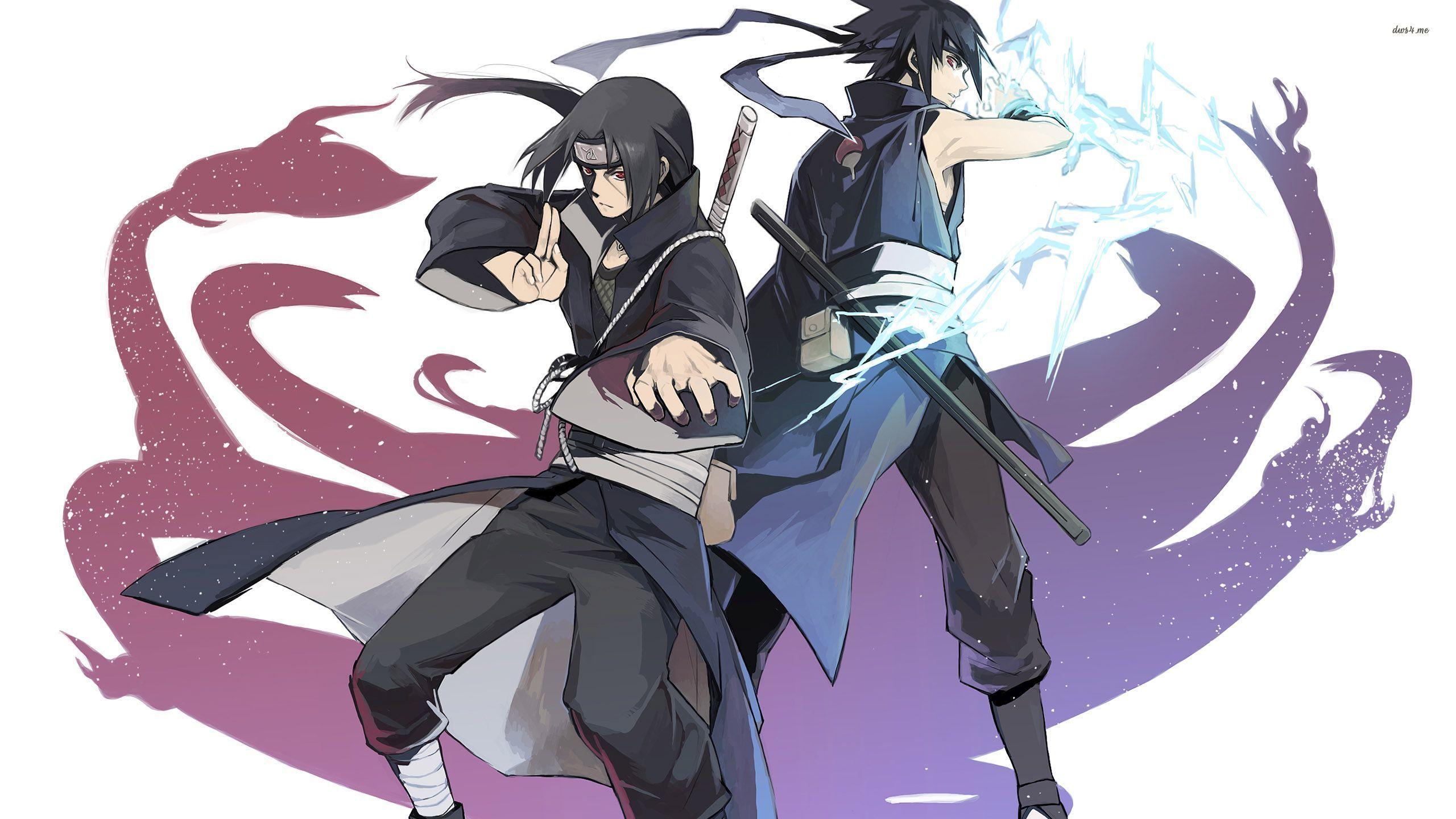Itachi Uchiha and Sasuke Uchiha in Naruto wallpaper