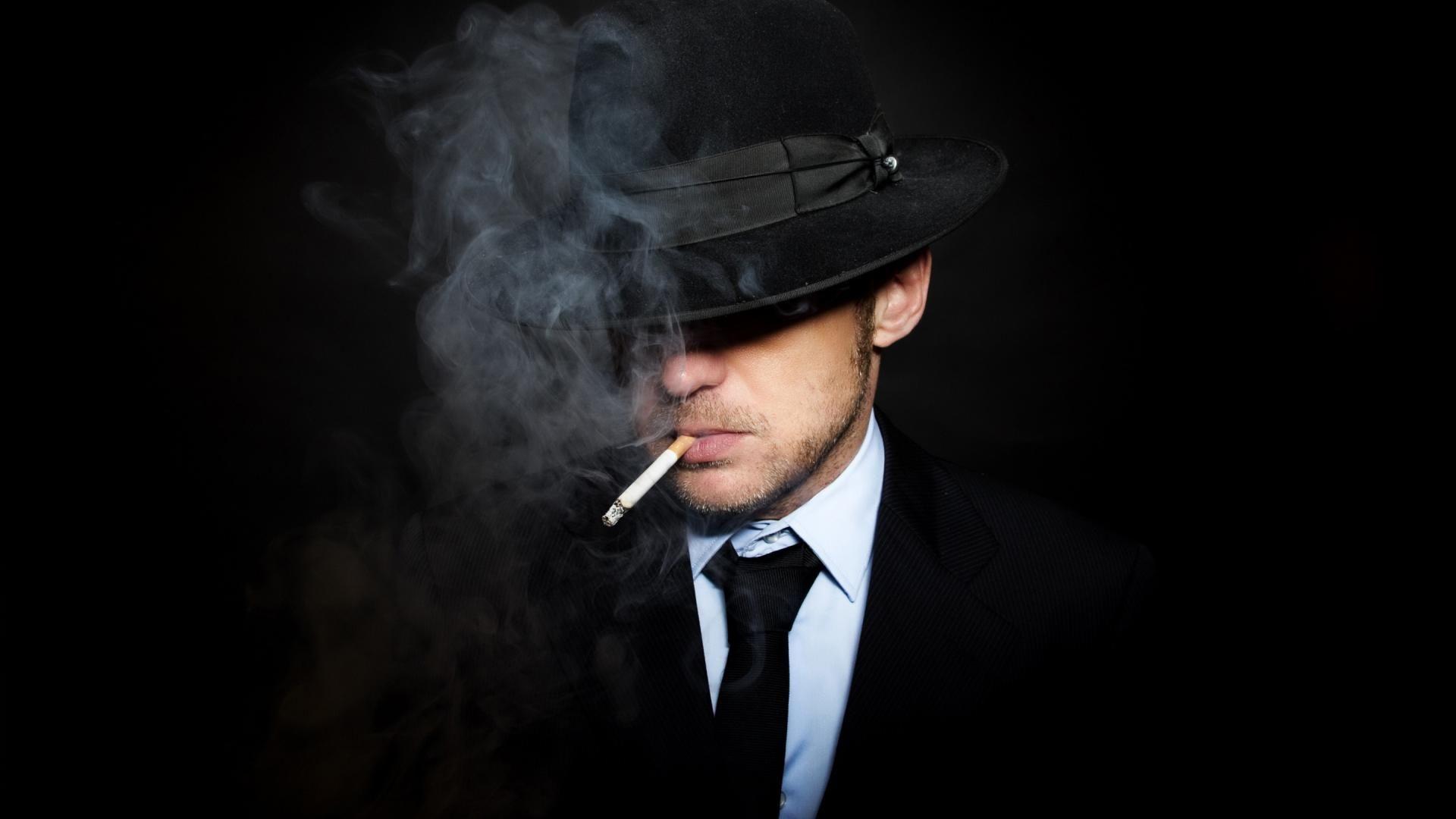 Smoking men hats wallpaper