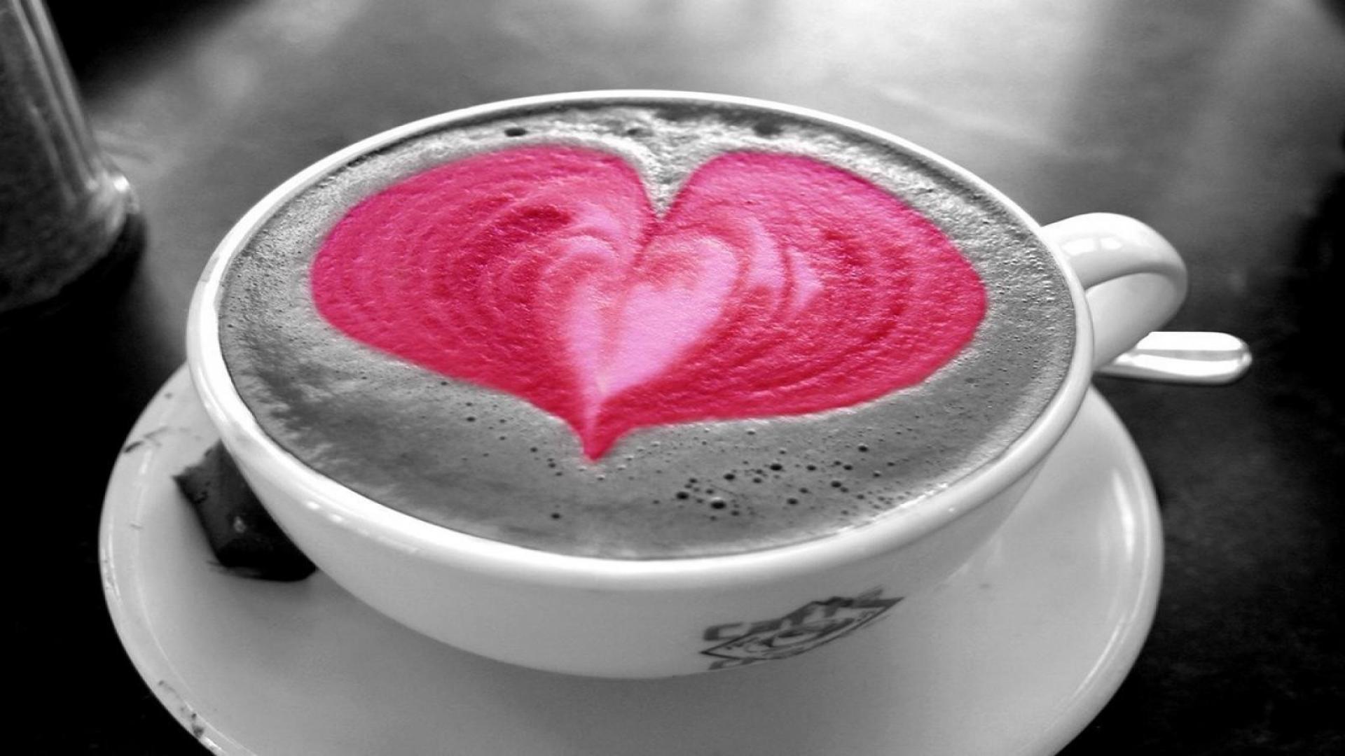 Love facebook coffee timeline cover pink heart wallpaper