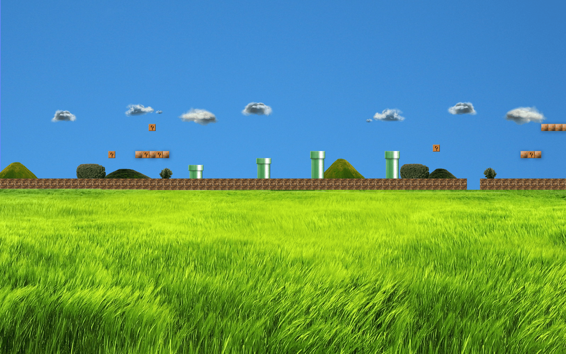 Realistic Super Mario Bros 1 First Stage Wallpaper By Trollkarl3