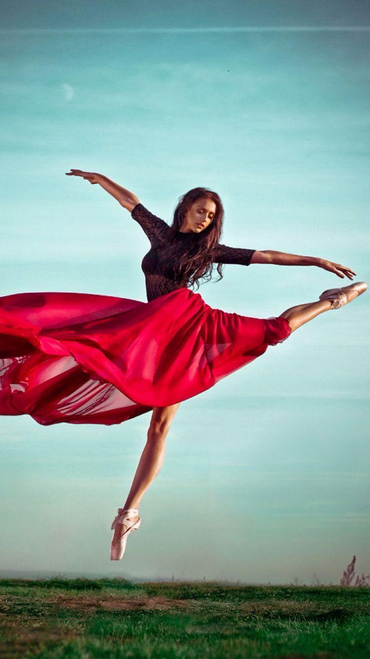 Ballet Dancer Red Dress iPhone 6 Wallpaper