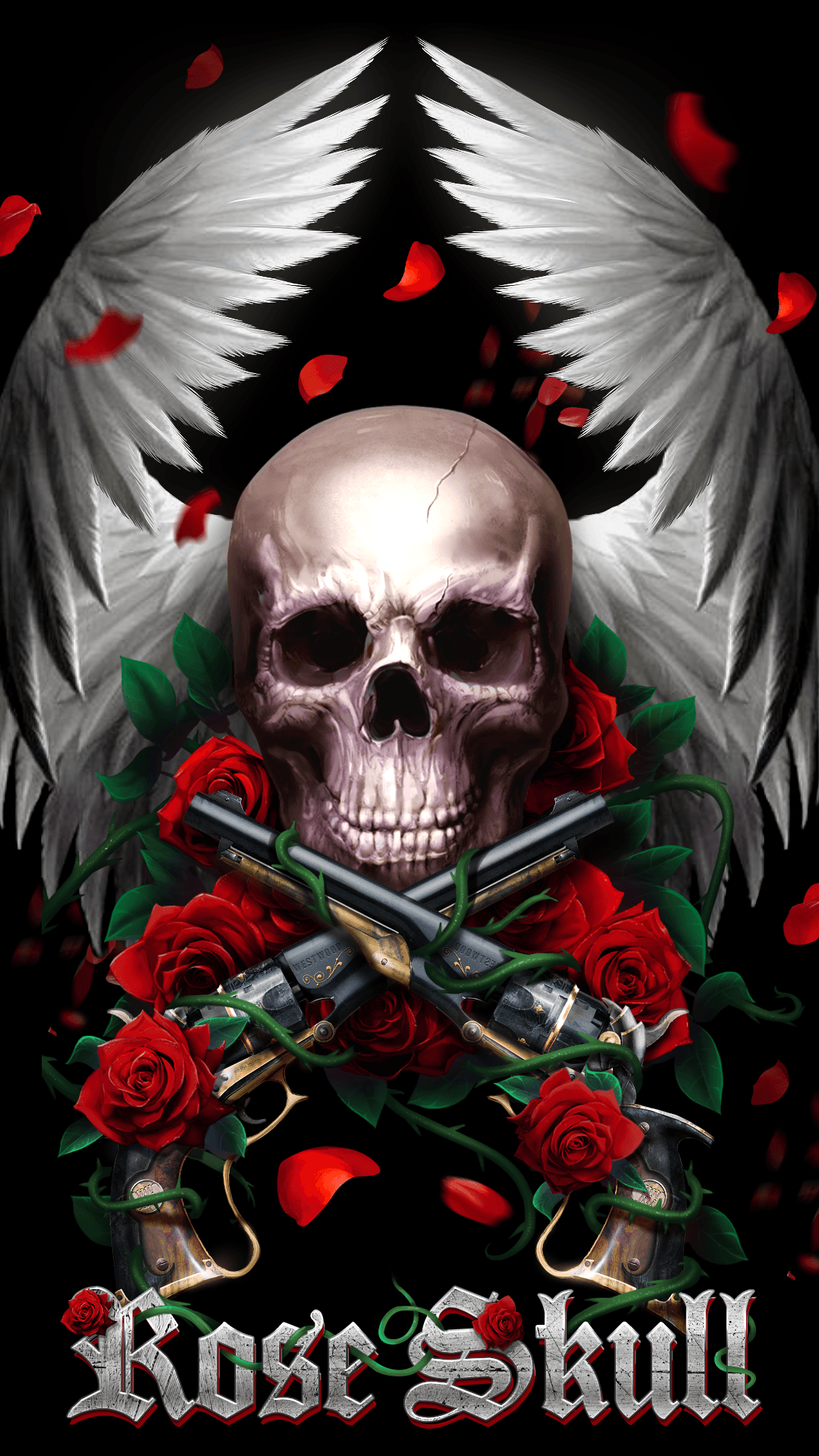 Beautiful rose skull live wallpaper!. Android live wallpaper