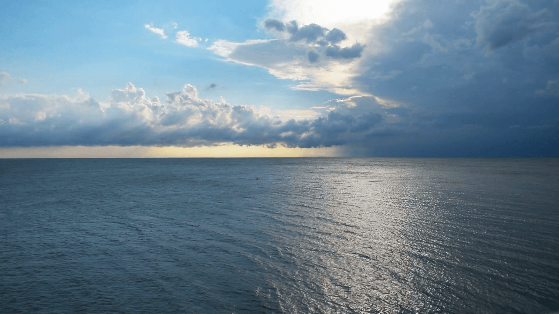 Sea, nature background. Rain clouds above sea. Stock Video Footage