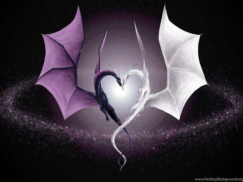 3D Evil's Heart With Horn And Dragon Wings Wallpaper Desktop Background