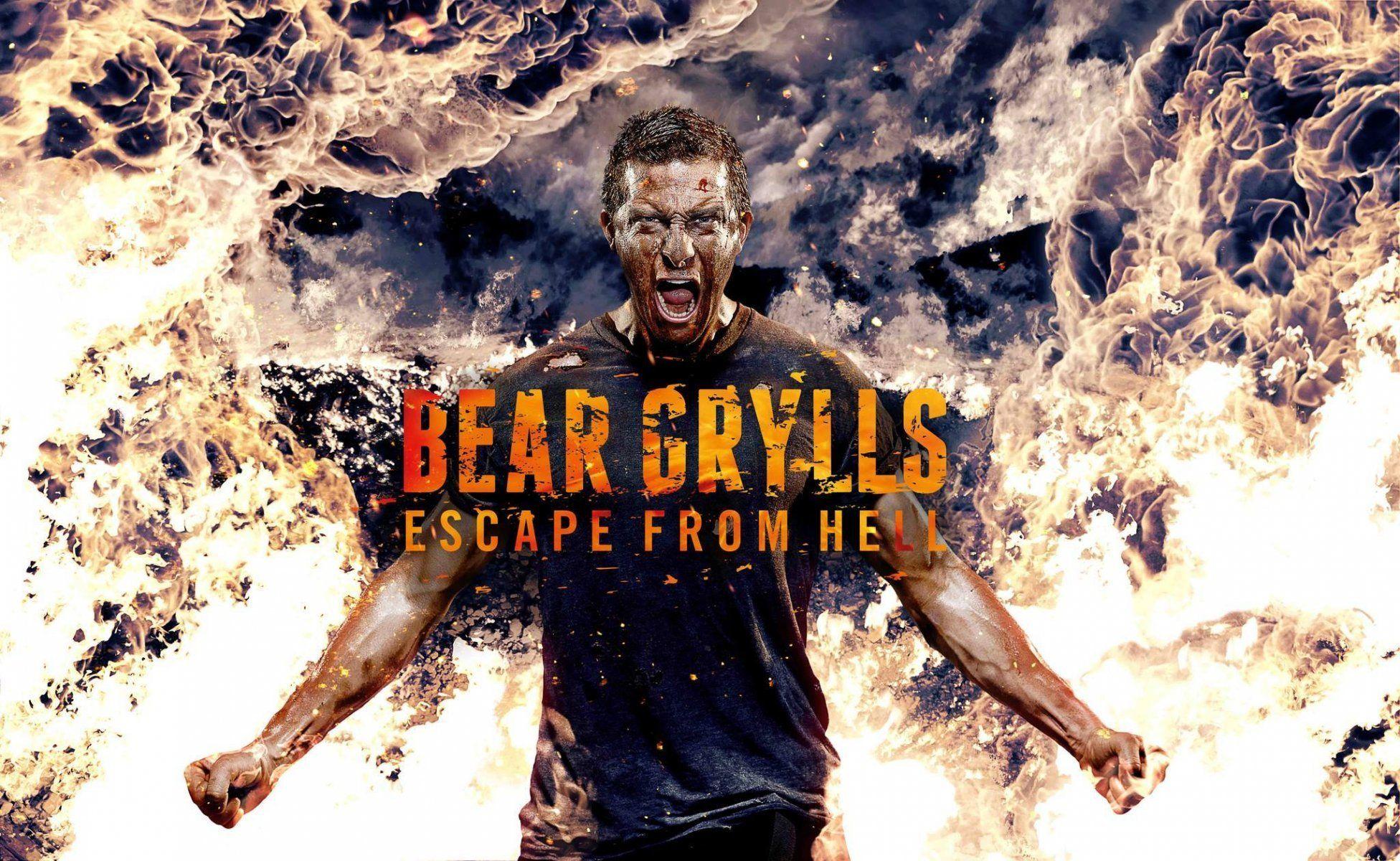 bear grylls grils a man fire vedmed bear escape discovery vyzhyvanie