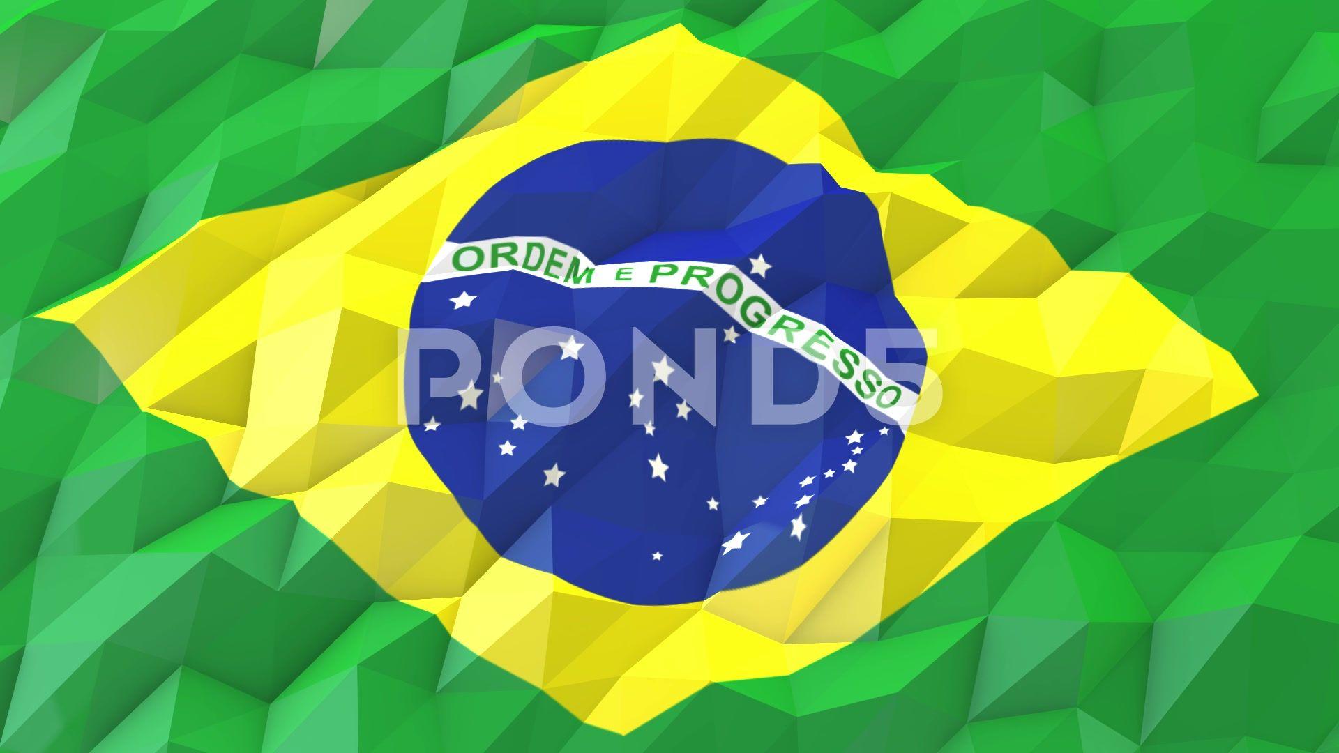 Flag of Brazil 3D Wallpaper Illustration Hi Res