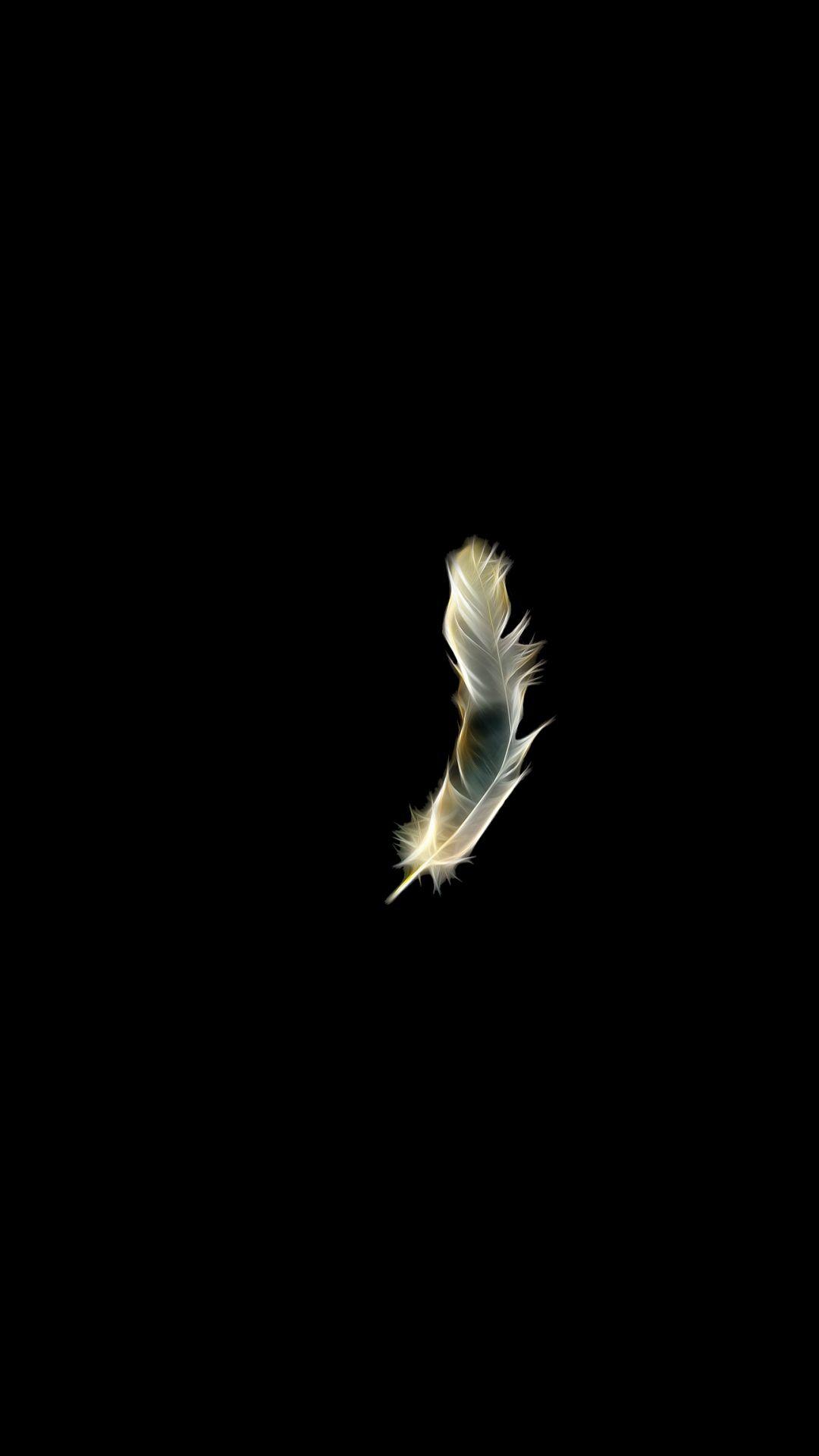 Black White Abstract Feather Android Wallpaper free download