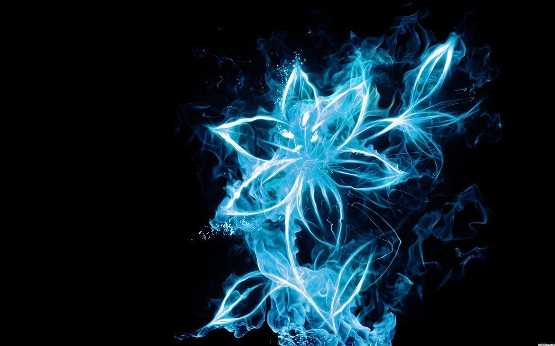 1920x1440 Blue Fire Flower Wallpaper