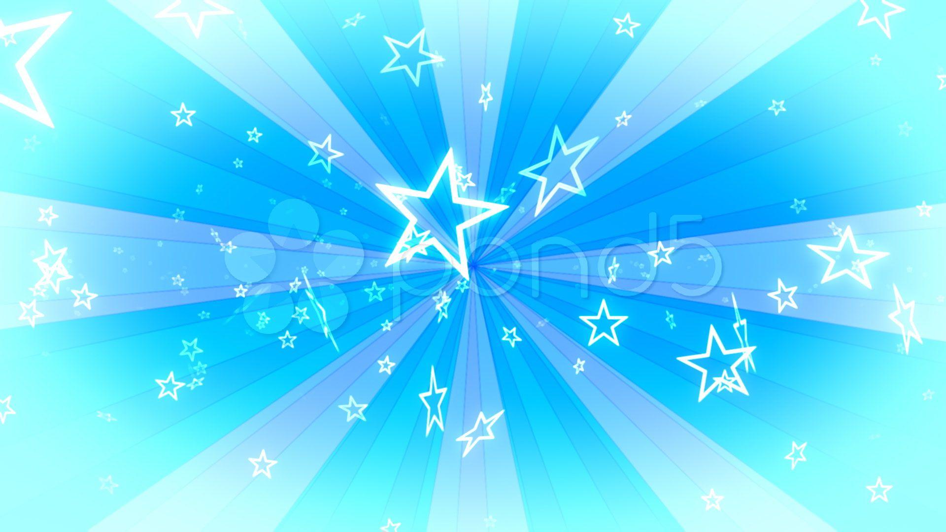 Light Blue Retro Stars Looping Background Footage