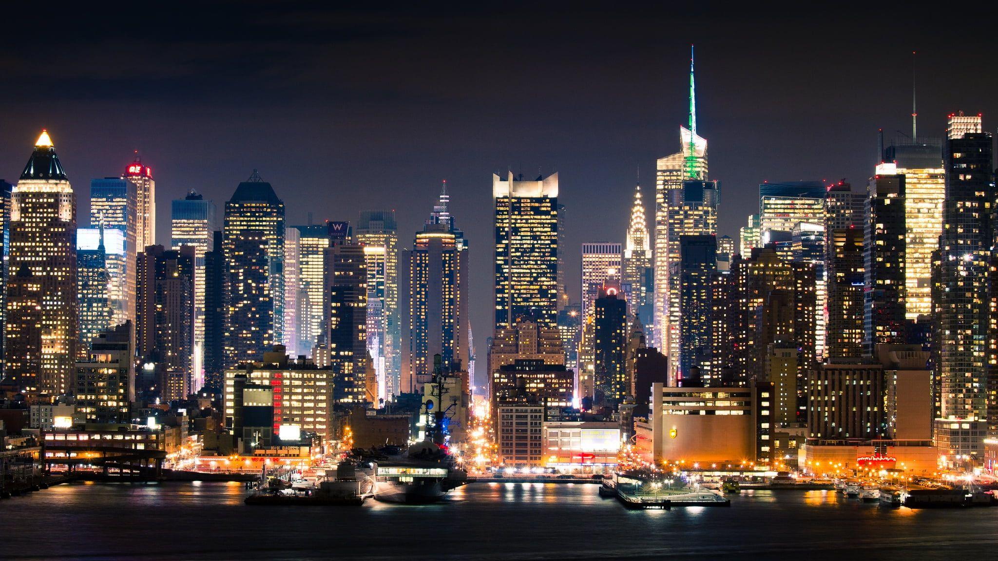New York City night photo HD wallpaper