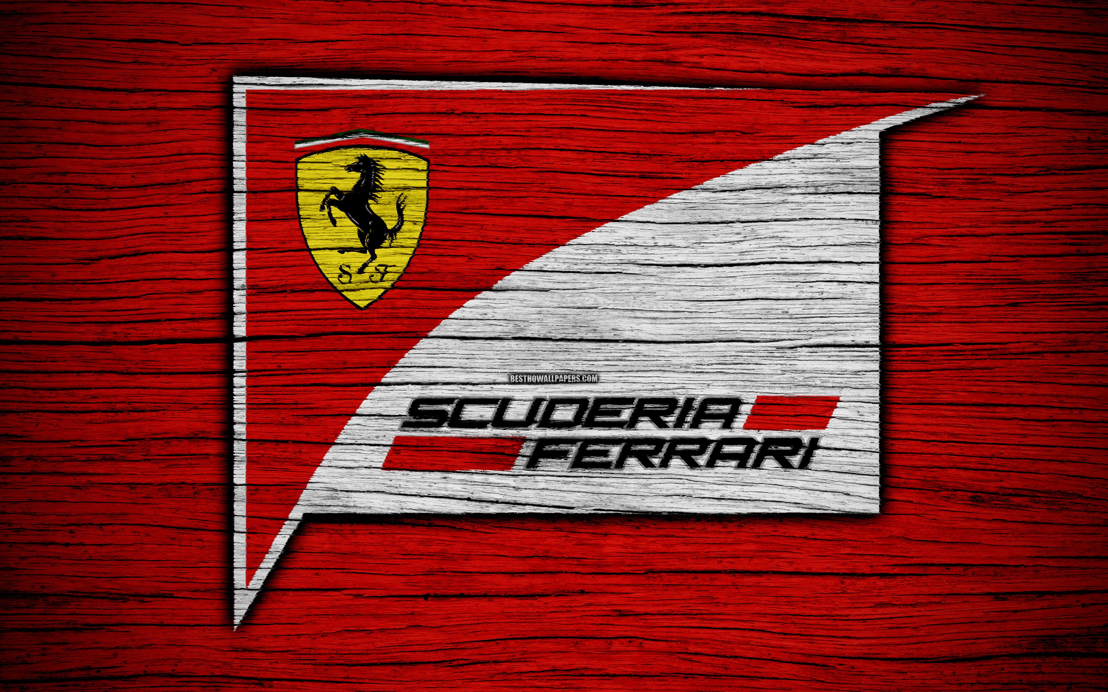 Download wallpaper Scuderia Ferrari, 4k, logo, F1 teams, F1