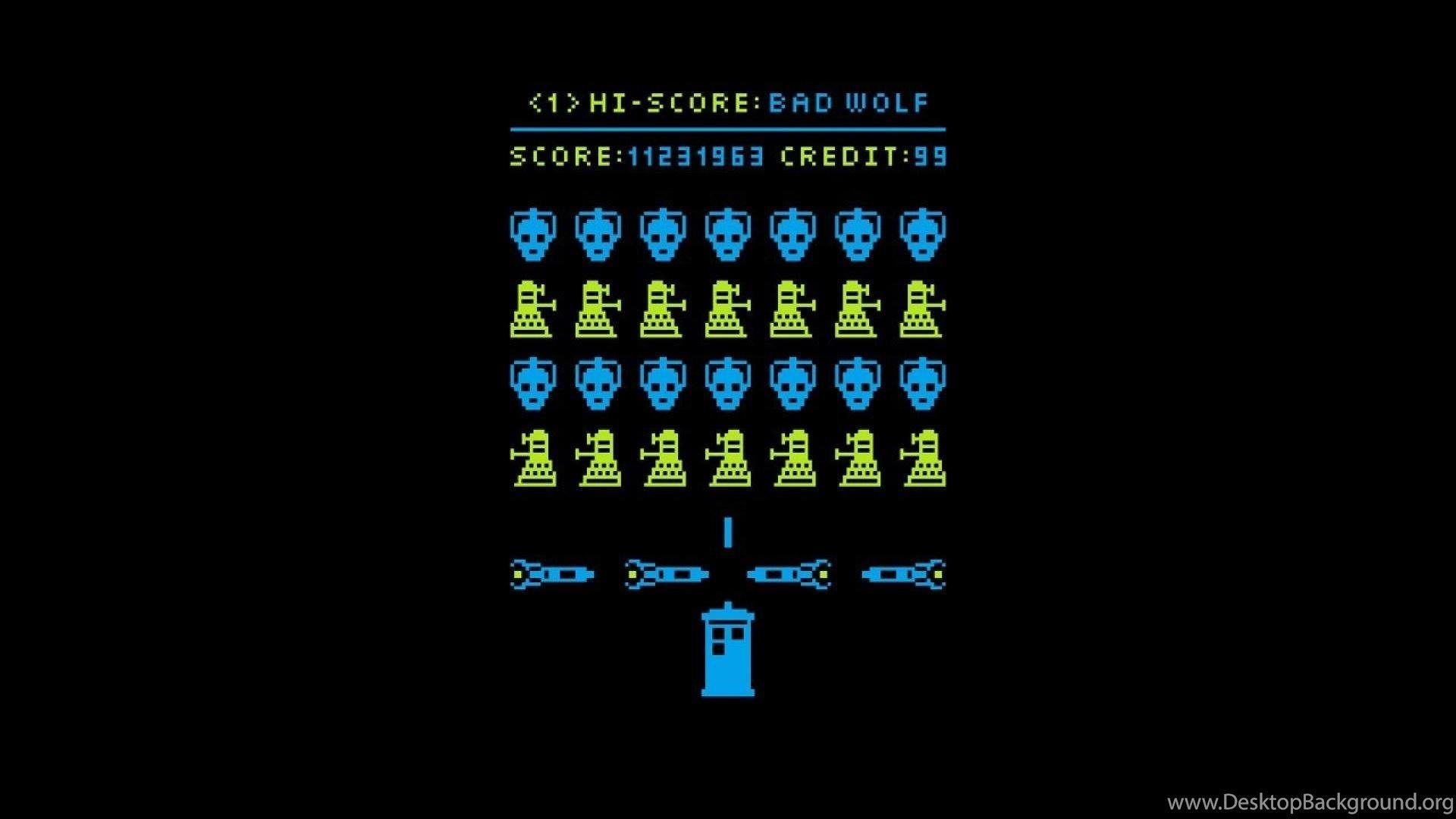 Dalek Cybermen Space Invaders Doctor Who Wallpaper Desktop Background
