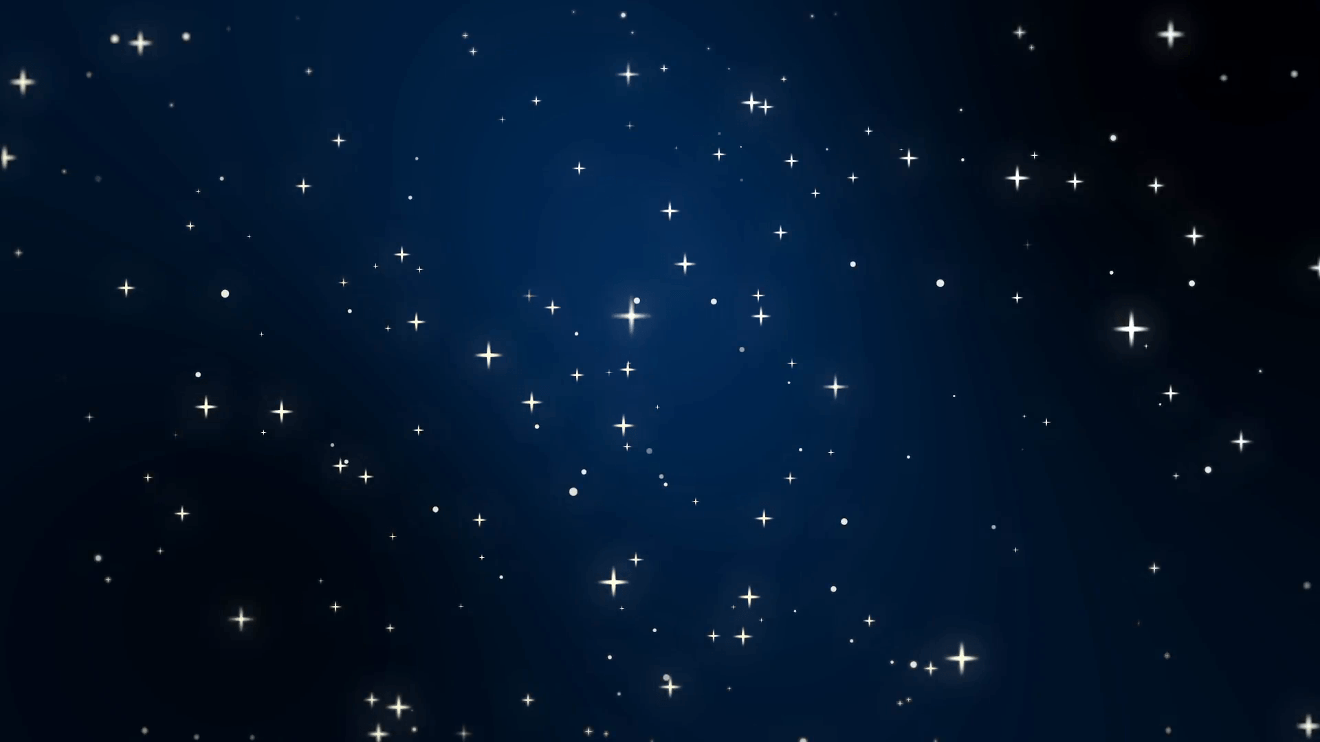 Night sky full of stars animation made of sparkly light particles
