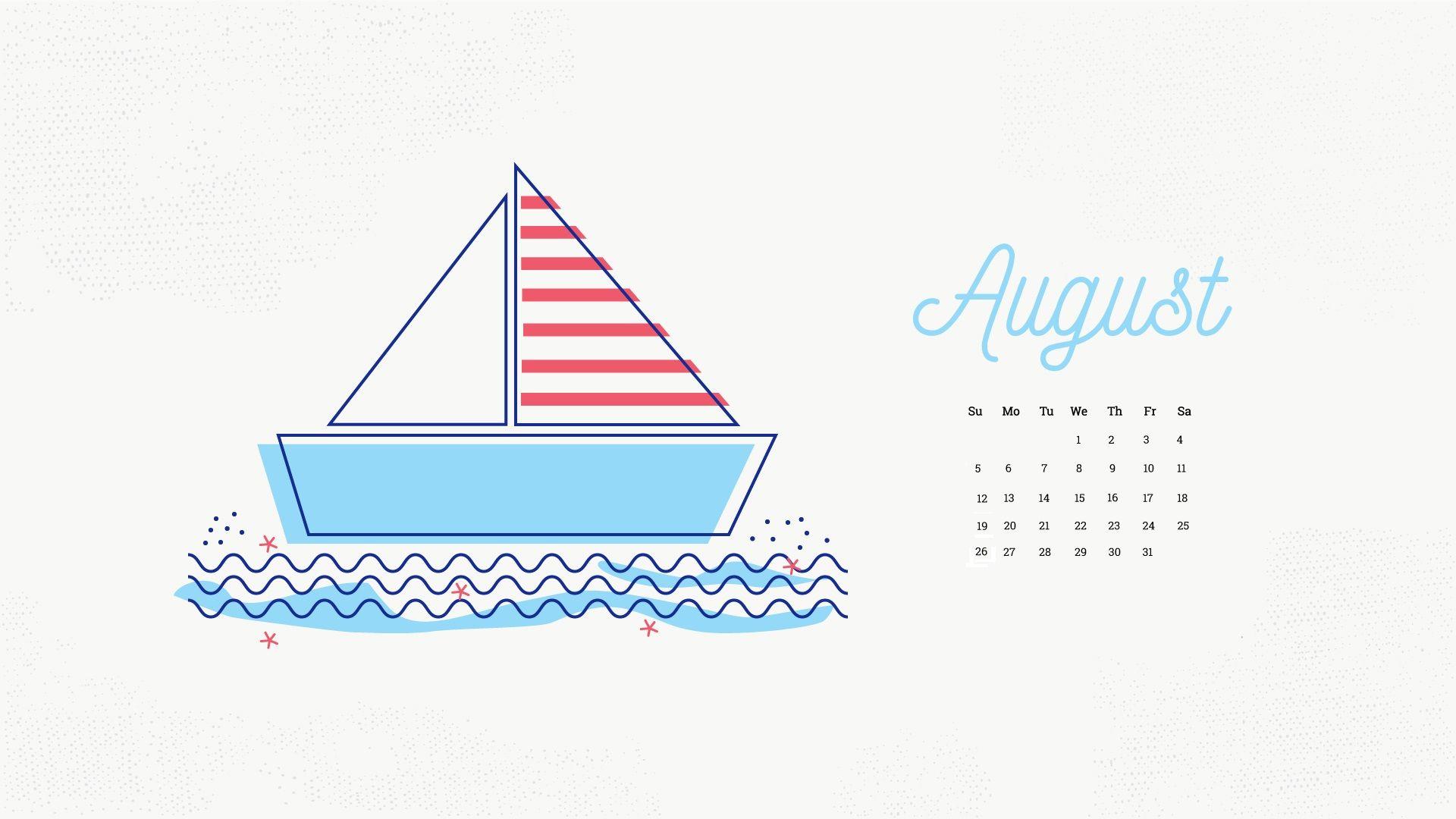 August 2018 Calendar Wallpaper
