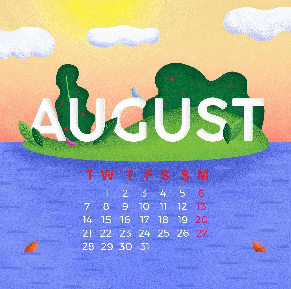 August 2018 Calendar Wallpaper