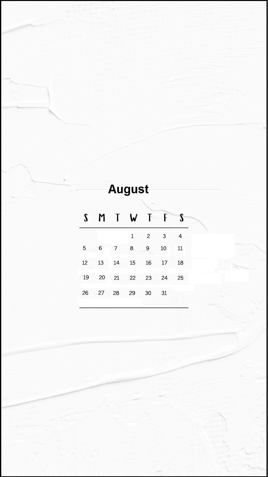 August 2018 iPhone Calendar Wallpaper. Calendar 2018