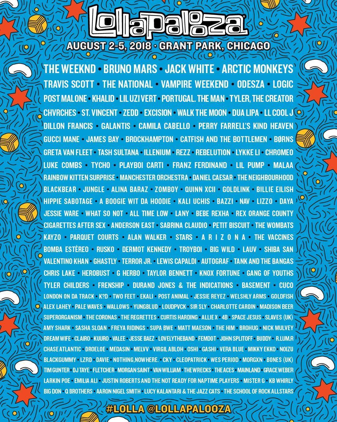 Lollapalooza's 2018 Lineup Was Just Revealed