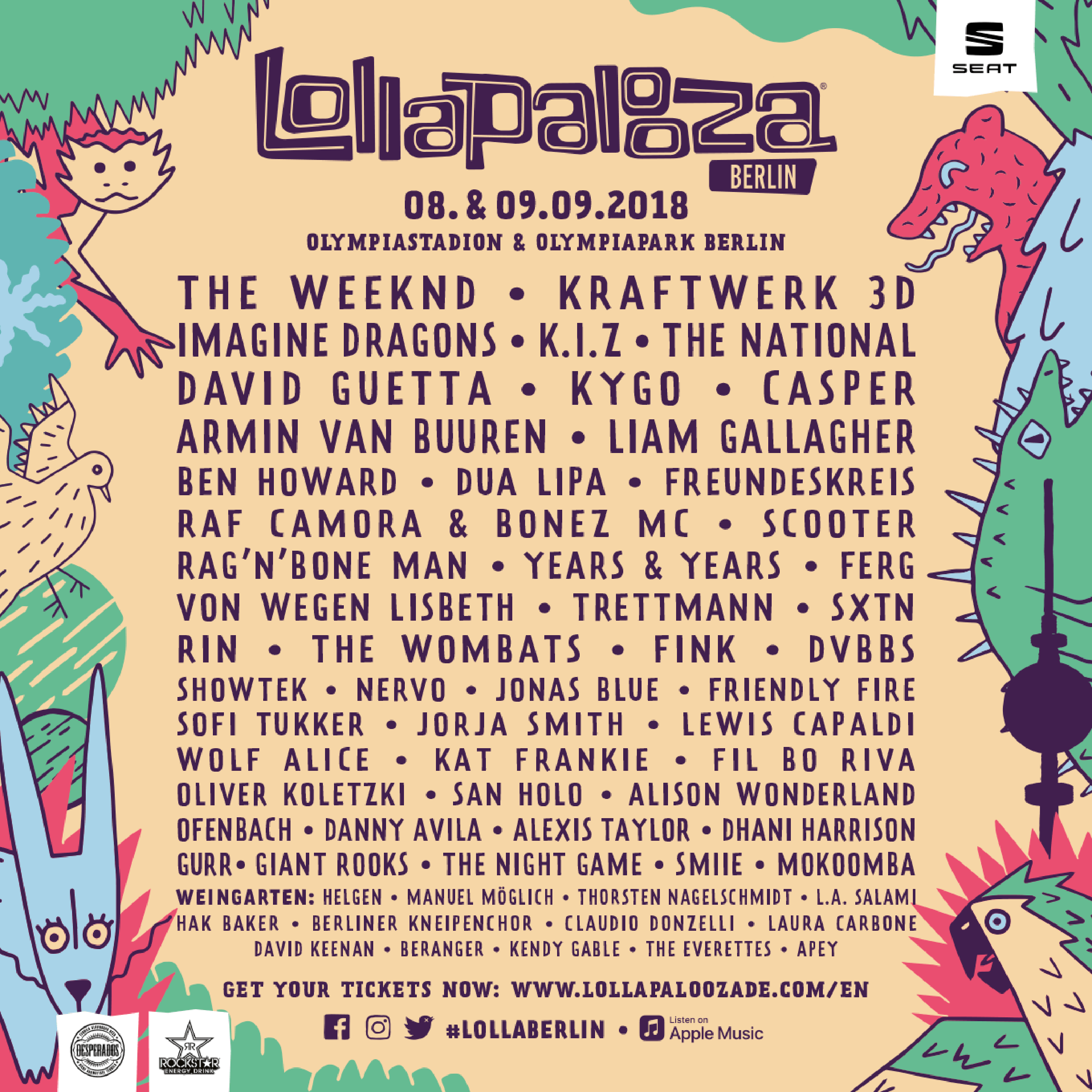 Lollapalooza Berlin 2018. Tickets, lineup, bands for Lollapalooza