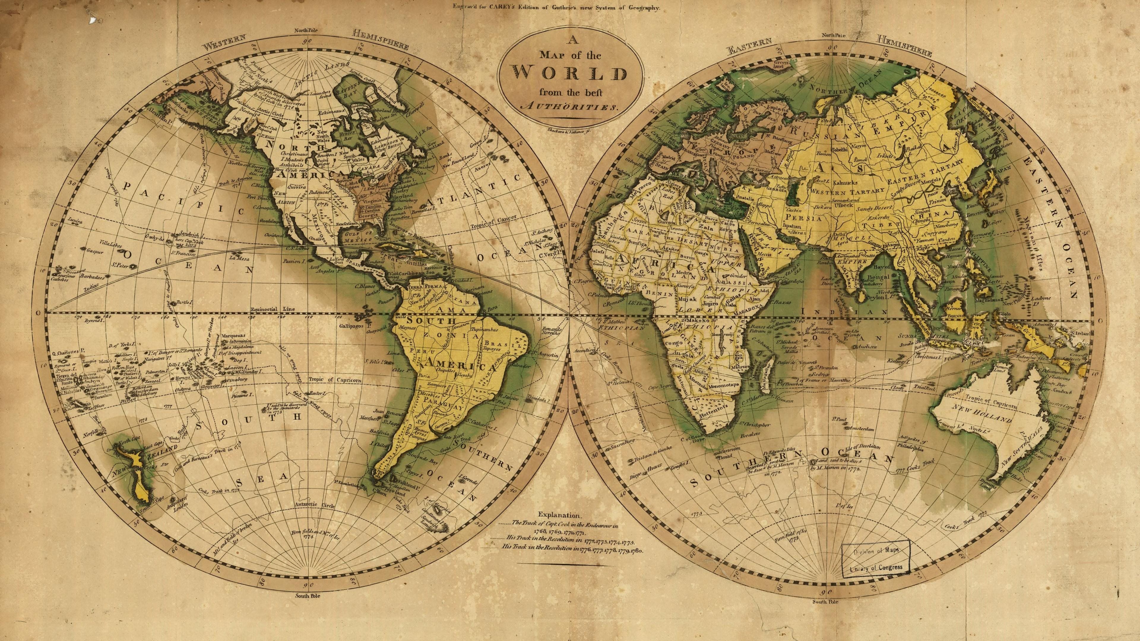 Download 4k wallpaper world map, hemisphere, earth, old world map