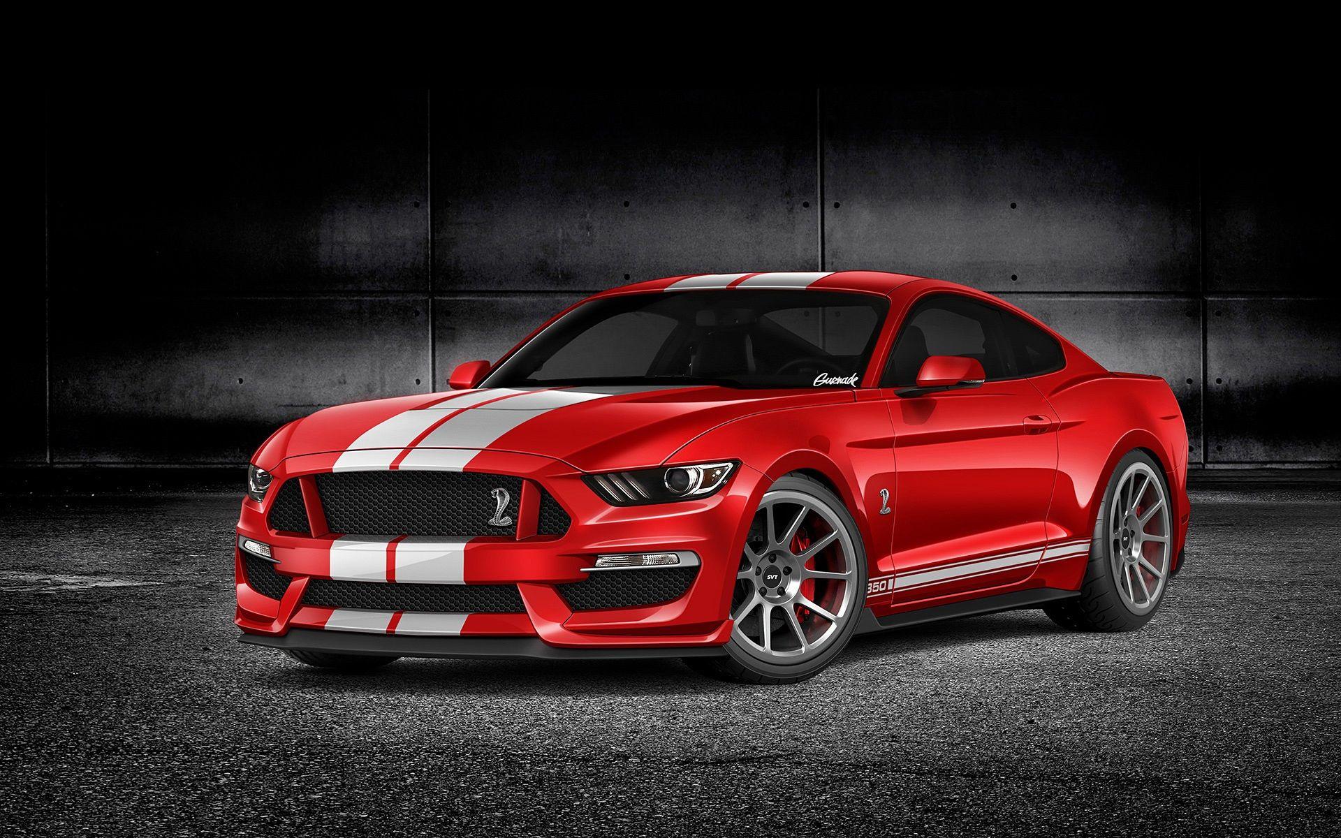 Ford Mustang GT350 red car front view 4k Desktop Wallpaper Cars
