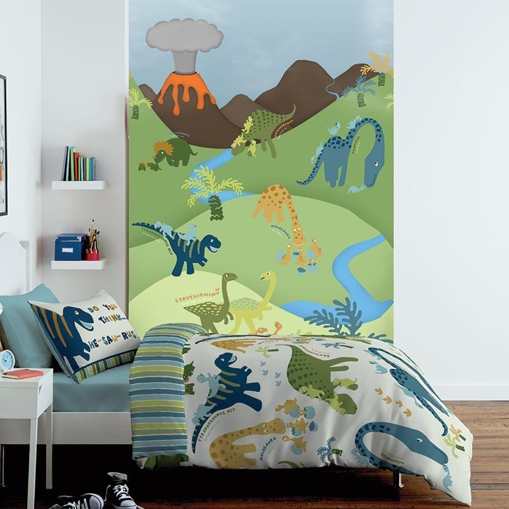 Wall Cartoon Dinosaur Childrens Mural Kids Wall Art 1.58 x 2.32m