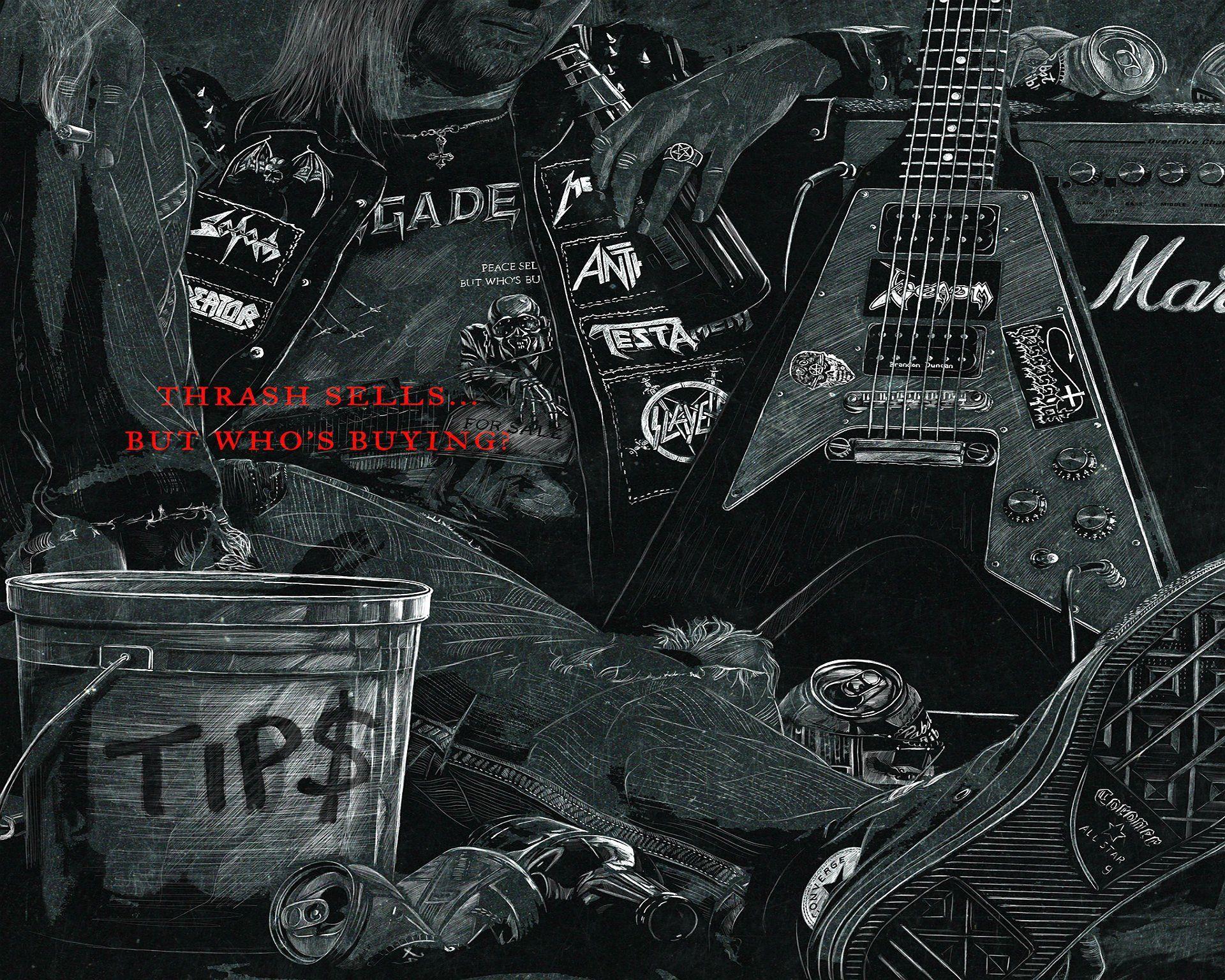 THRASH METAL heavy death black dark evil poster guitar wallpaper