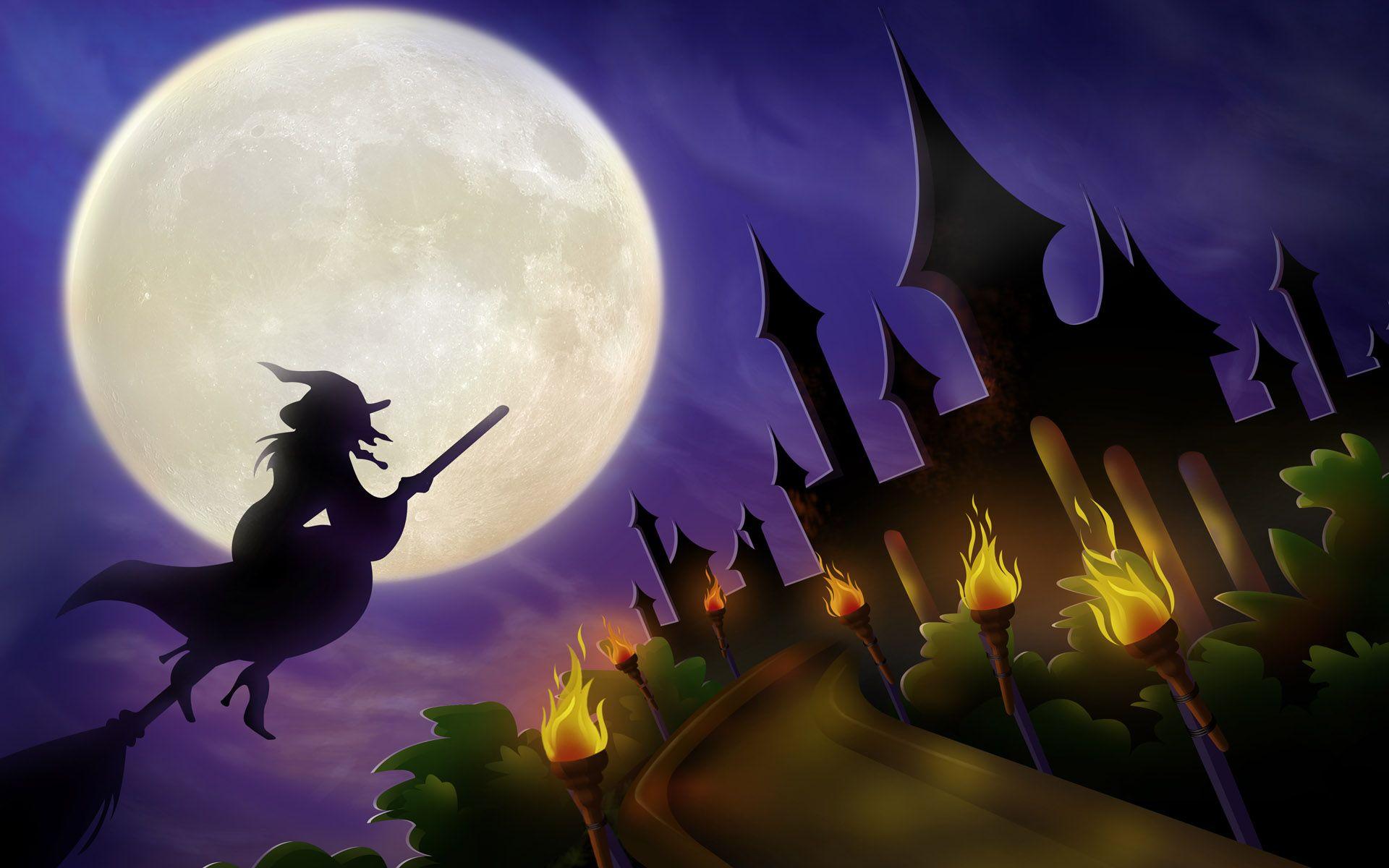 Christmas, castle, wizard, flying, halloween, background, holidays