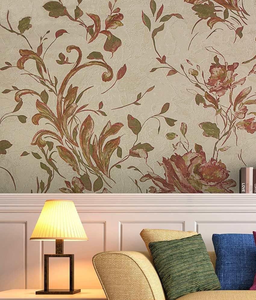 Buy Wallpaper Less Cream Floral Italian Wallcovering Wall