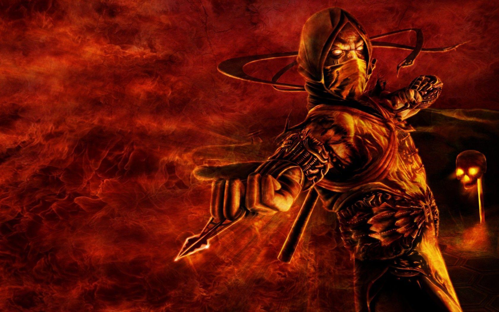Scorpion Mortal Kombat Games Wallpaper Wide. Background Wallpaper