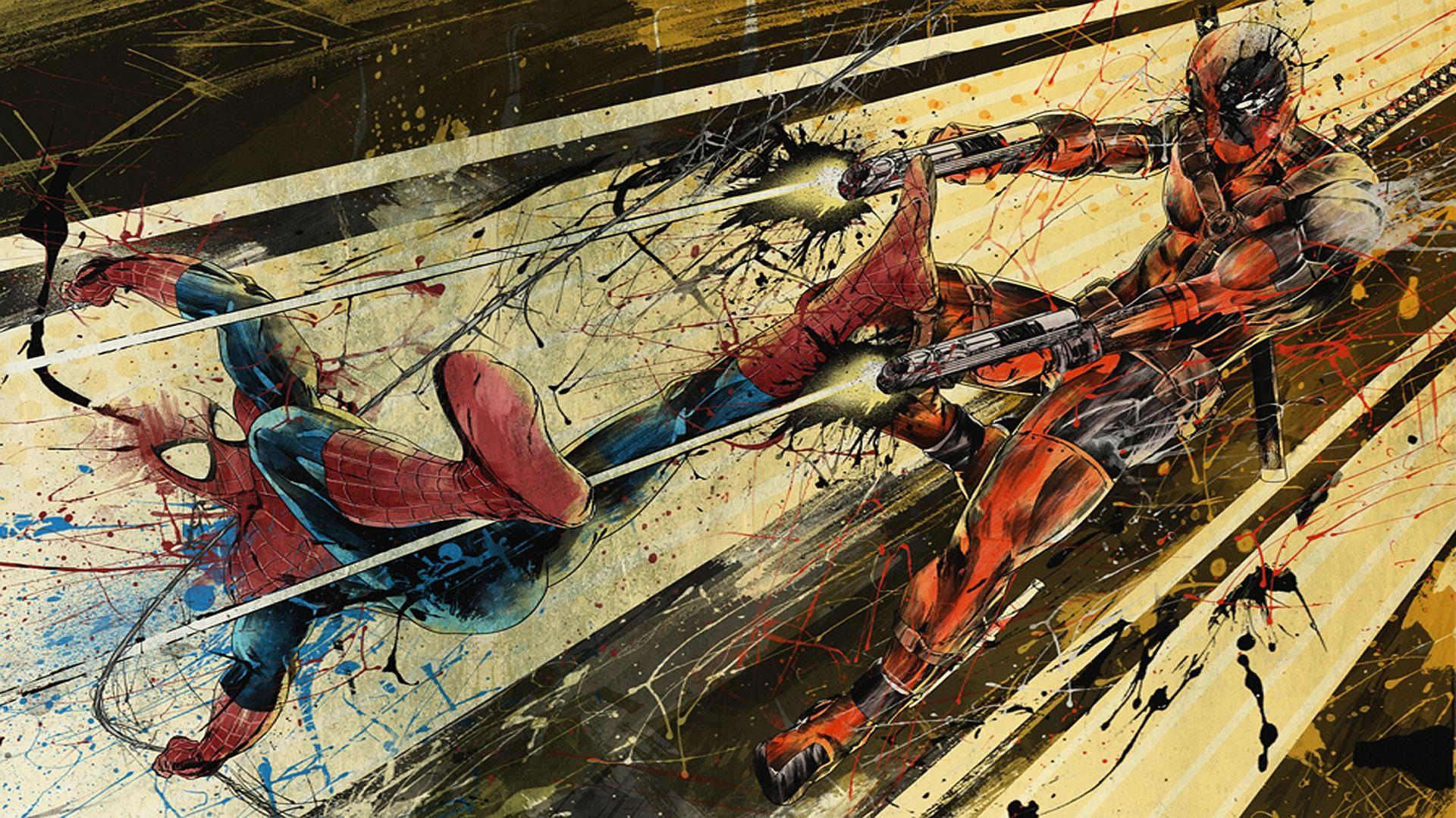 Spiderman vs Deadpool HD Wallpaper