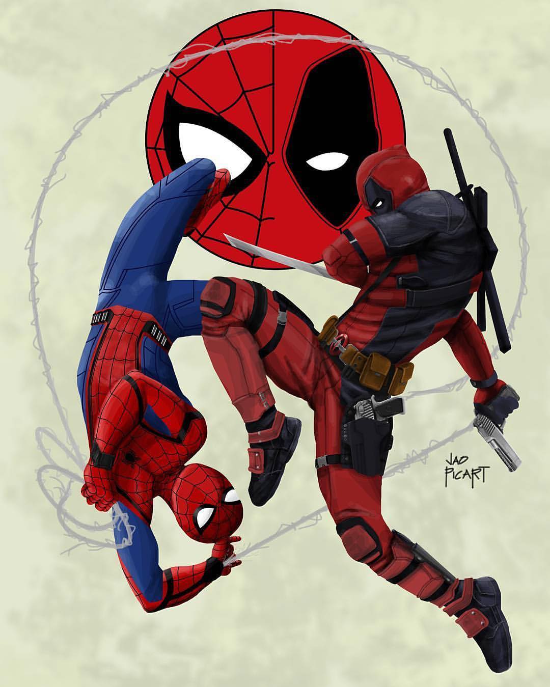 By Jaopicksart Spider Man Homecoming Deadpool Crossover Wallpaper