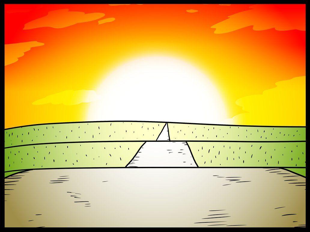 The Sunset in the Road (Blank Background Meme)