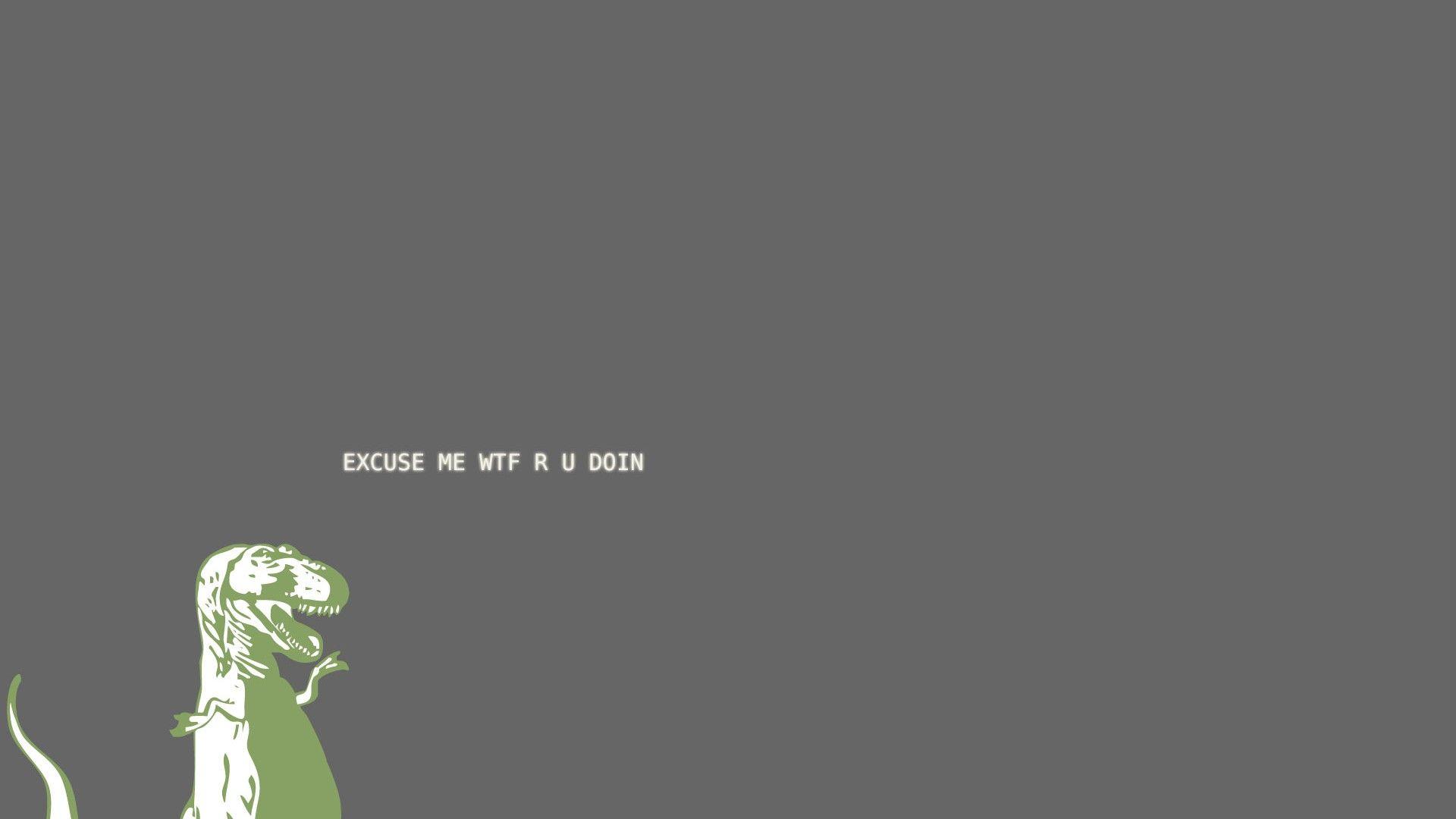 ScreenHeaven: Tyrannosaurus Rex grey background meme minimalistic