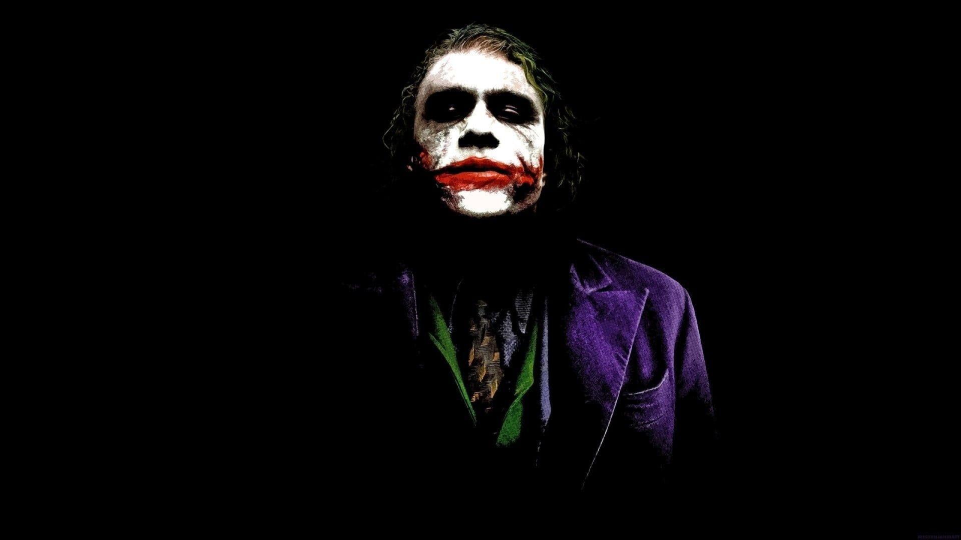 The Joker, Joker, DC Comics, black, Heath Ledger HD