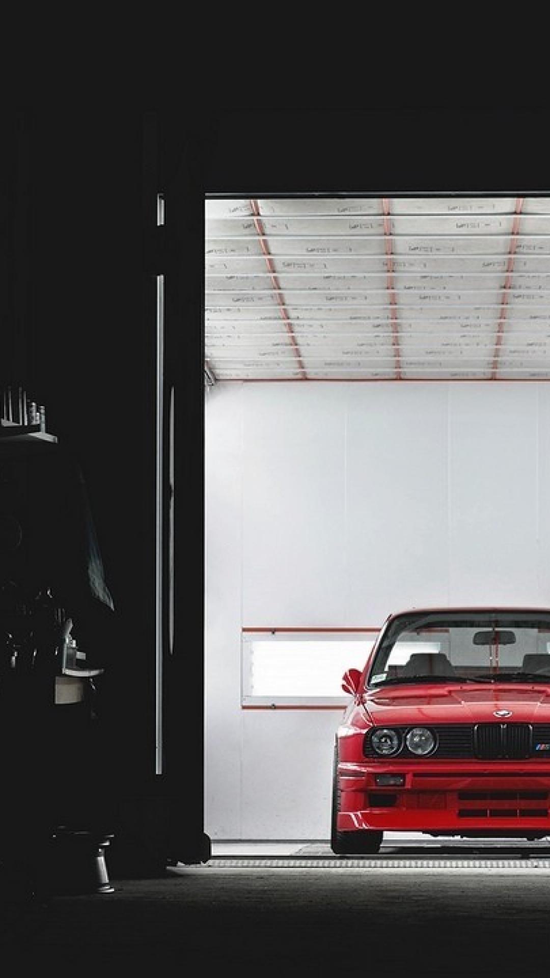 Bmw e30 m3 garage red wallpaper