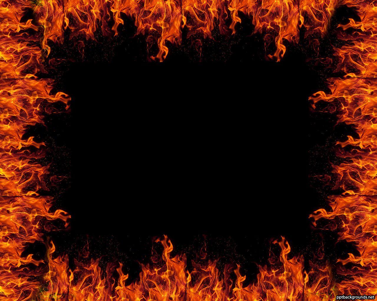 Free Fire Border With Flames Background For PowerPoint