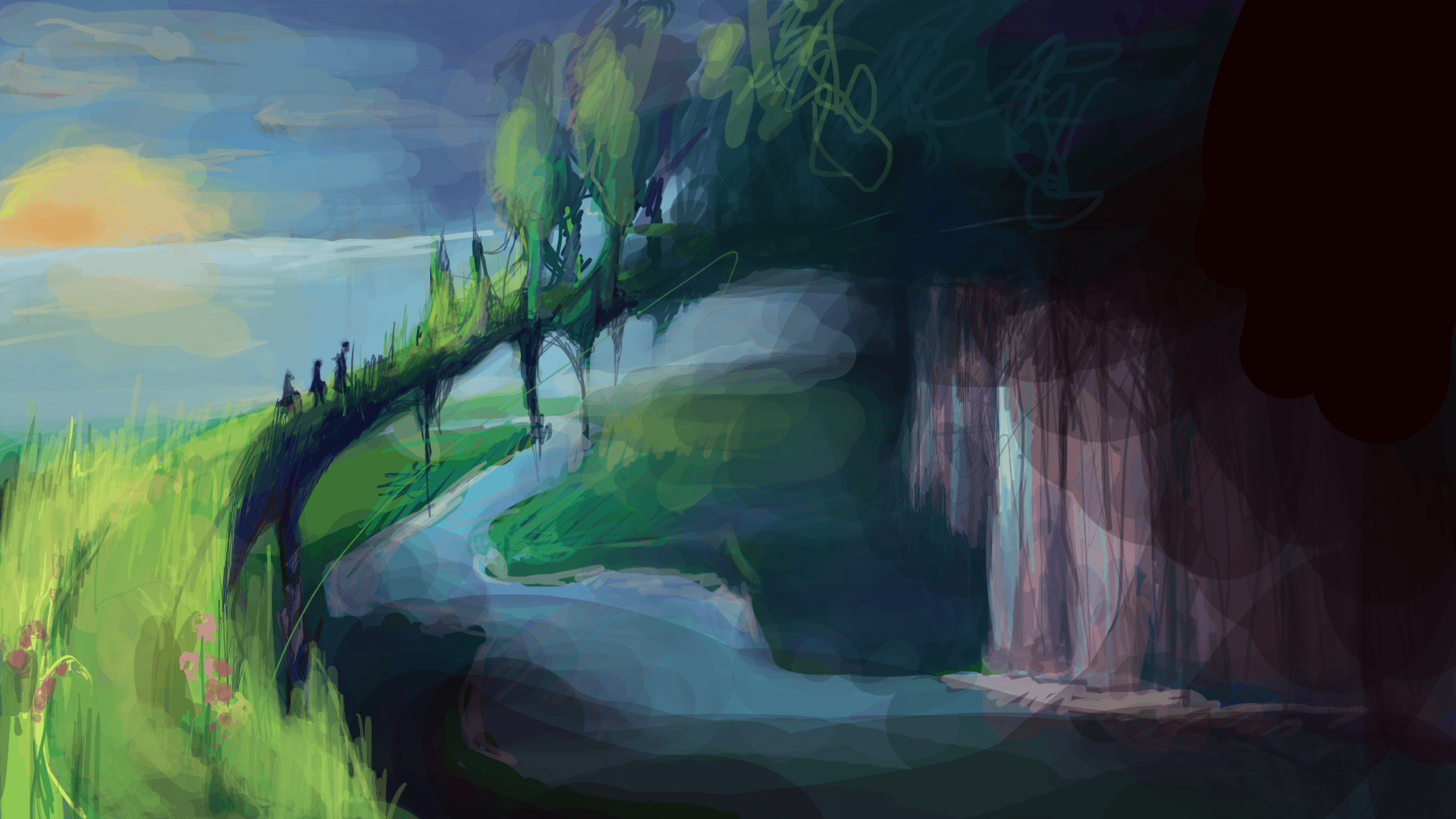 Background, fantasy, landscape