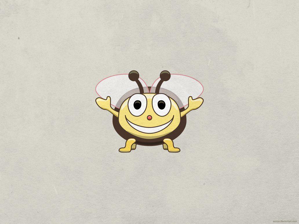 Cute smiling bee wallpaper
