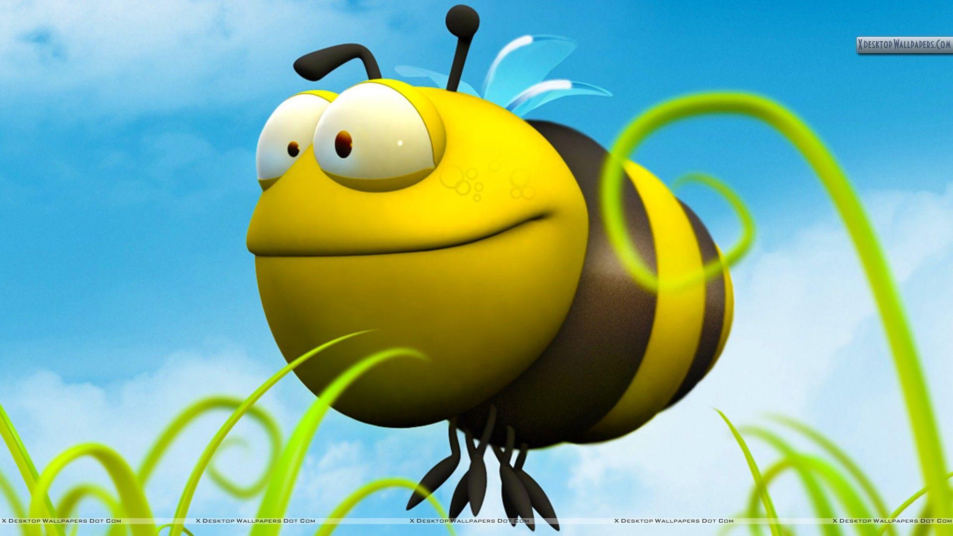 3D Bee Character Wallpaper