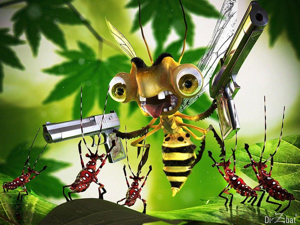 Funny Bee wallpaper. Funny Animal