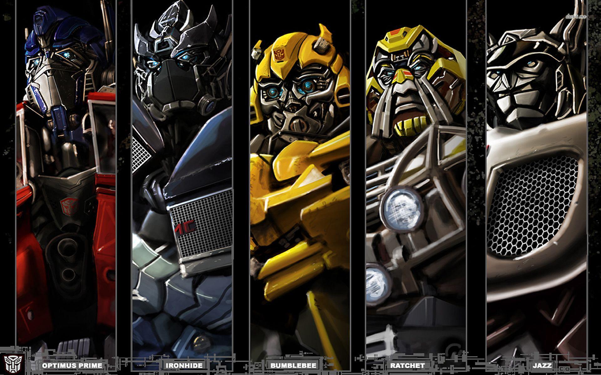 Optimus Prime, Ironhide, Bumblebee, Ratchet, Jazz wallpaper. Transformers poster, Transformers movie, Transformers autobots
